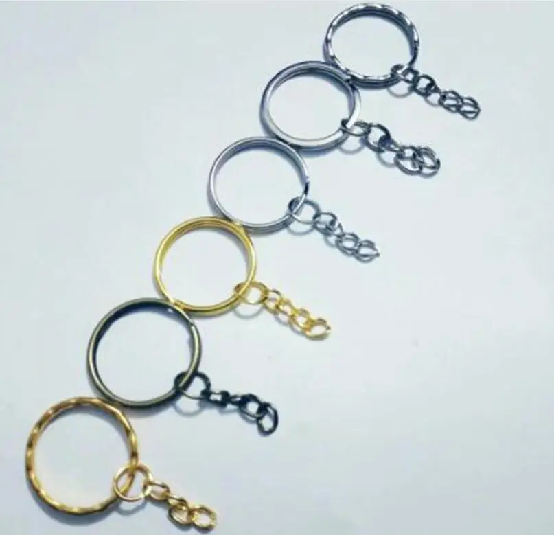 

100pcs 25mm Bronze rhodium gold Exquisite Key Chain Key Hook Keychain Split Key Ring Findings Clasps For Keychains Making