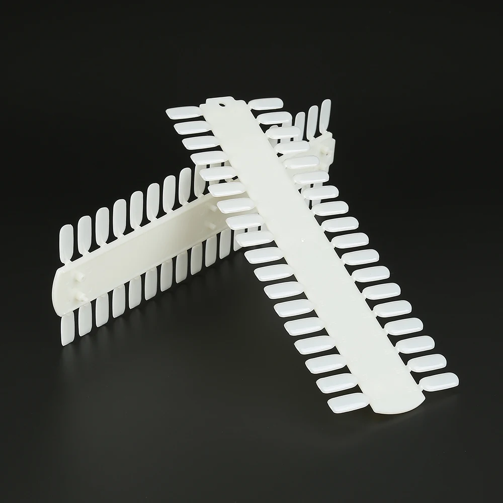 

72tips Natural Practical Fan Board Display Nail Art Tips False Round Hoop Stick Practice for Polish Gel Showing Tools