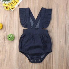 Летние милые детские комбинезоны для девочек, джинсовые джинсы, комбинезон без рукавов, костюмы, одежда