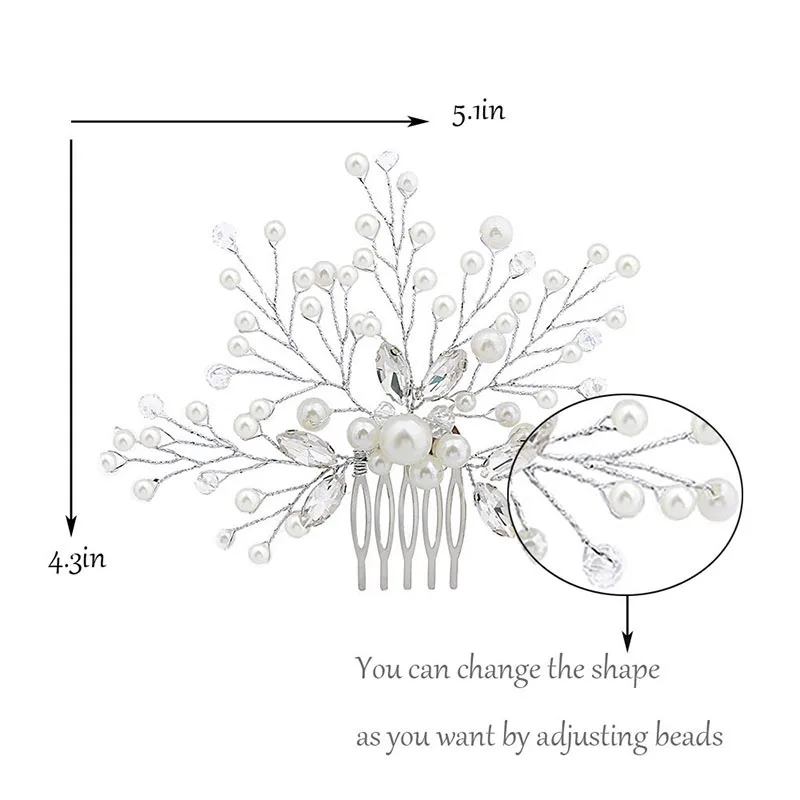 Жемчужная заколка, свадебная расческа для волос, свадебные аксессуары для волос, расчески для волос, украшение для волос, заколка с кристаллами для девушек, женская заколка для невесты, ювелирное изделие для волос