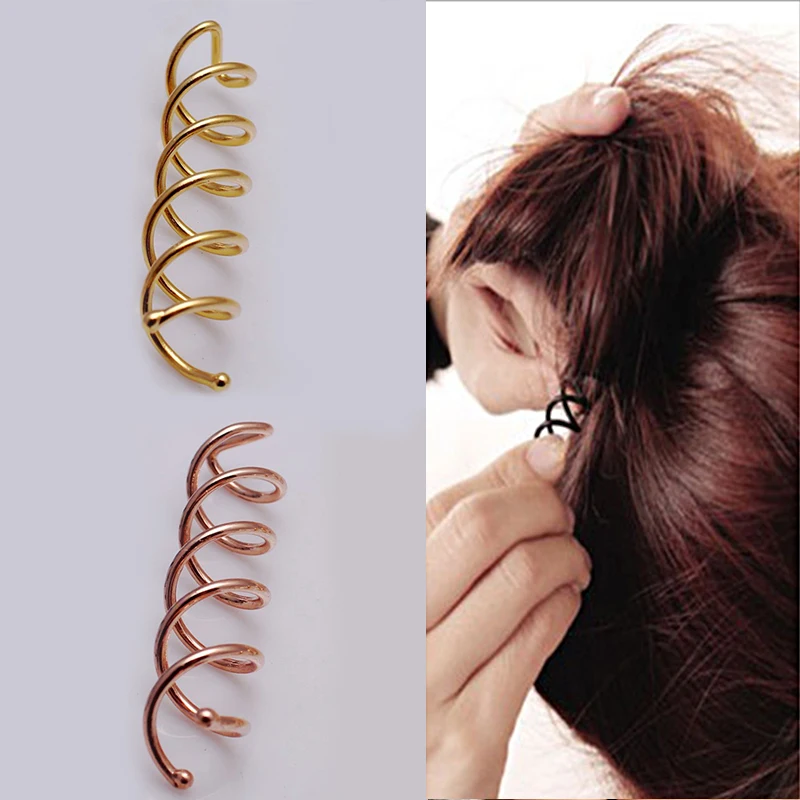 

New 1PC Women Fashion Hair Clip Headwear Ball Head Stealth Woven Disc Plate Dispenser Spiral Hairdressing Tool Hair Accessories