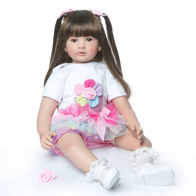 60cm Big Size Reborn Todder Girl Princess Doll Long Soft Hair Comb Fun Toy  Soft Touch Lifelike Real Doll Gift Christmas - Dolls - AliExpress