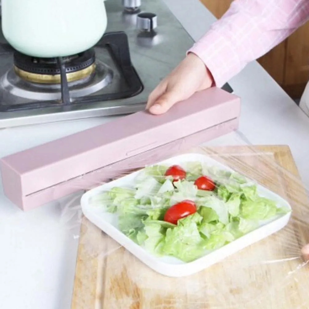 1pc Easy Food Wrap Dispenser Kitchen Cling Food Wrap Cutter Dispenser