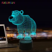 Lampe LED tactile à effet d'illusion 3D, modèle ours, lampe de Table, jouet pour enfants