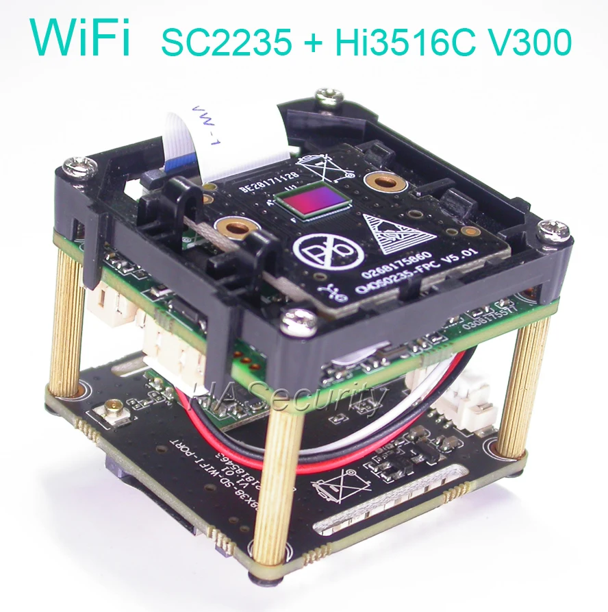 WiFi специальный объектив 3,7 мм H.265 H264, 1/2. " SmartSens SC2235 CMOS+ Hi3516C V300 CCTV IP камера Модуль платы блока программного управления+ FPC Антенна