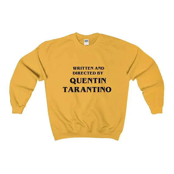  Written and directed quentin Tarantino Sweatshirt Spring Tops Casual High Quality Cotton Yellow Jum