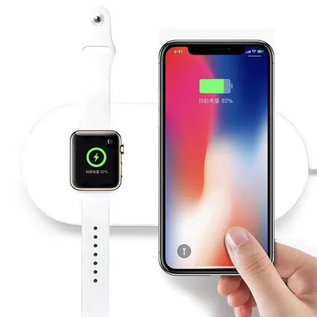 

QI Wireless Charger 2 in 1 dock station Quick Fast 7.5W Charging for apple watch 5V/2A Chargers For Iphone X Samsung Smart Phone