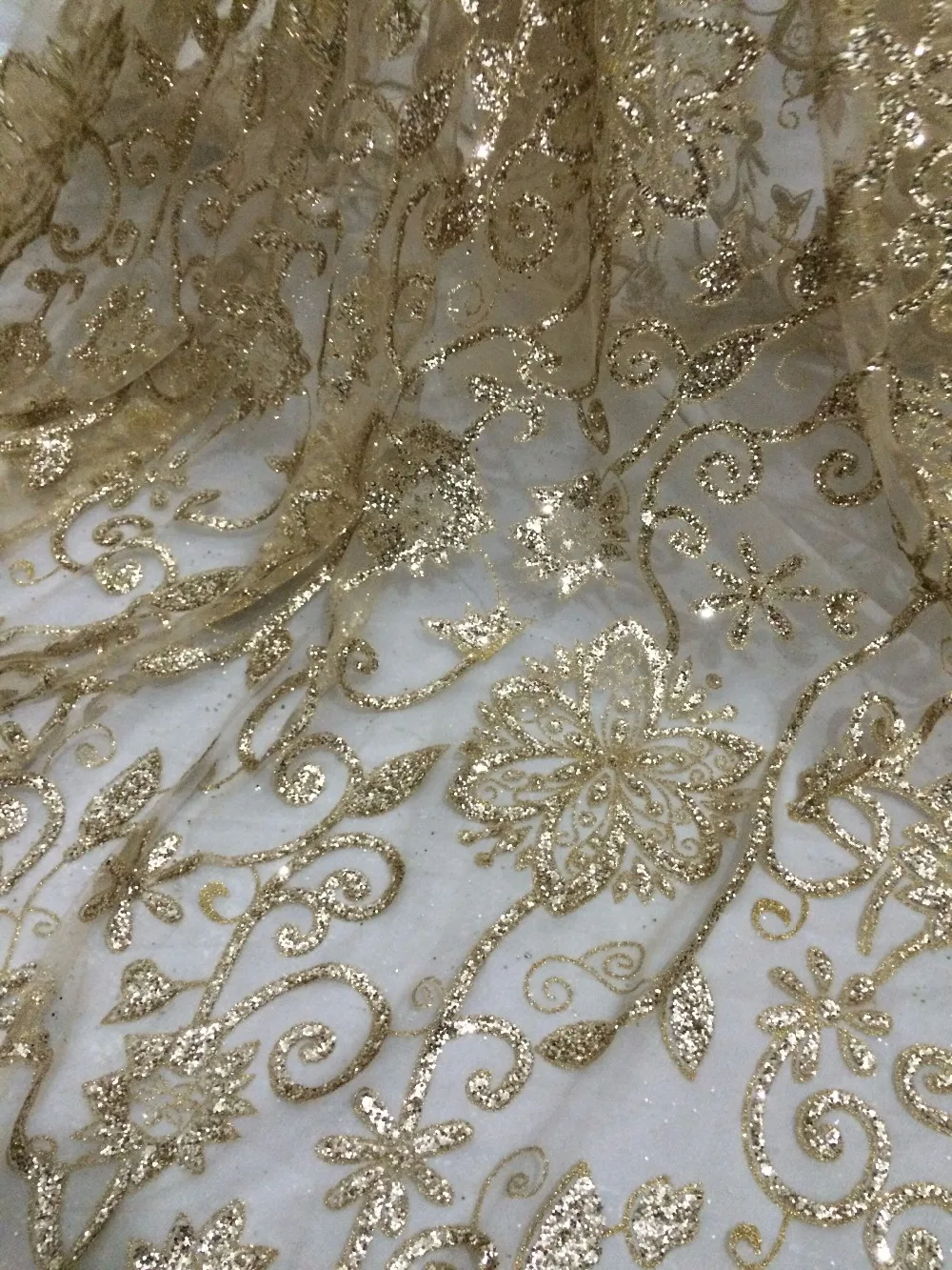 

hot selling african tulle net lace fabric SYJ-111671 for party dress tulle lace fabric with glued glitter