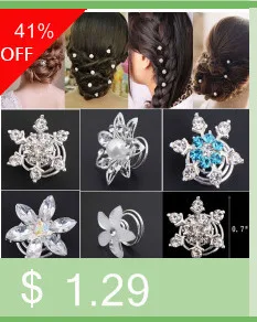 Распродажа, новая мода, 20 шт/партия, свадебная заколка для волос с искусственным цветком и кристаллами, 6 стилей на выбор