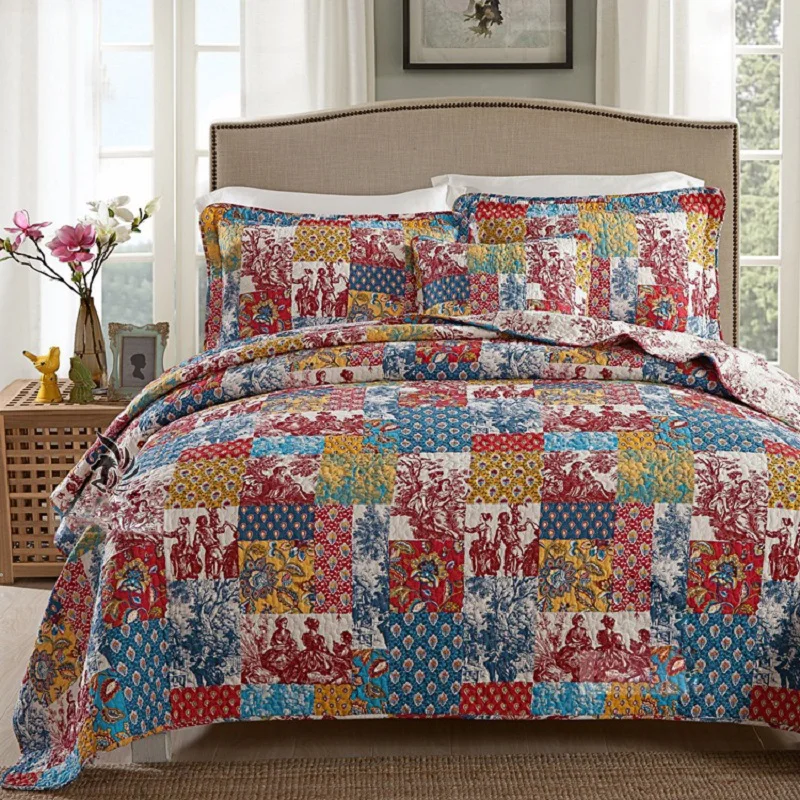 Chausub Summer Quilt Set 3pc 100 Cotton Quilts Quilted Bedspread