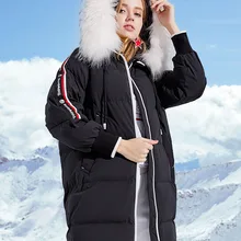 BOSIDENG Winter New Style damska kurtka puchowa długa luźna moda dół kurtki z dużym futrzanym kołnierzem B80142606DS