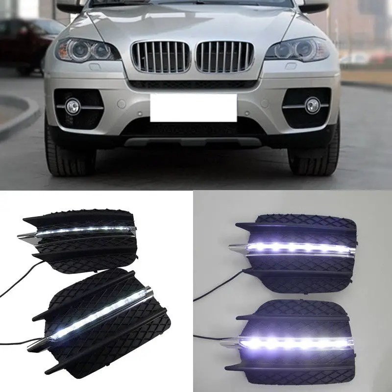 

White LED DRL Daytime Running Light Driving lamp For BMW X6 E71 2010 2011 2012