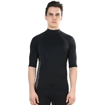 REALON с длинными рукавами Рашгард для мужчин и женщин Дайвинг Плавание летние базовые скины UPF50+ пляж серфинг футболка - Цвет: Short Sleeves Gray