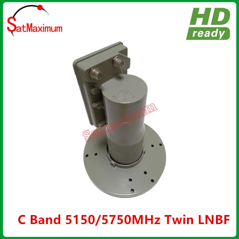 Двойной(2) Выход C band LNBF L. O 5150/5750MHz gain 65dB LNB с скалярным кольцом