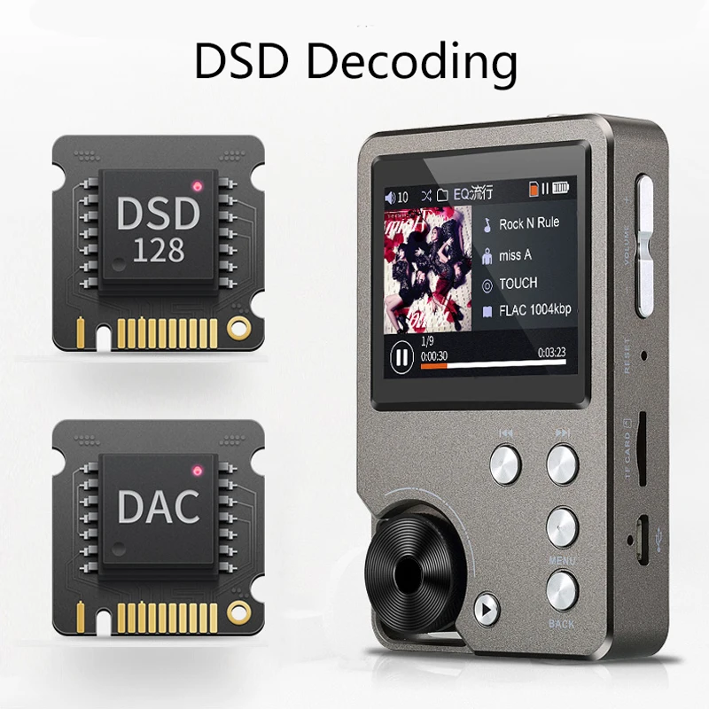 MP3 плеер обновленная версия DSD64 24 бит/192 кГц начального уровня HIFI музыка Высокое