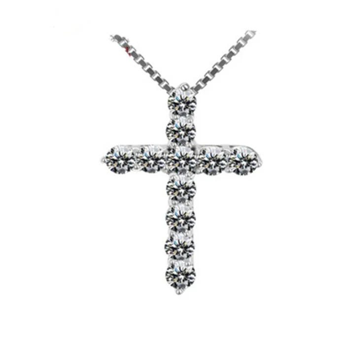 Новая мода высокого качества супер вспышка роскошный кристалл крест ожерелье для женщин кулон ювелирные изделия подарок