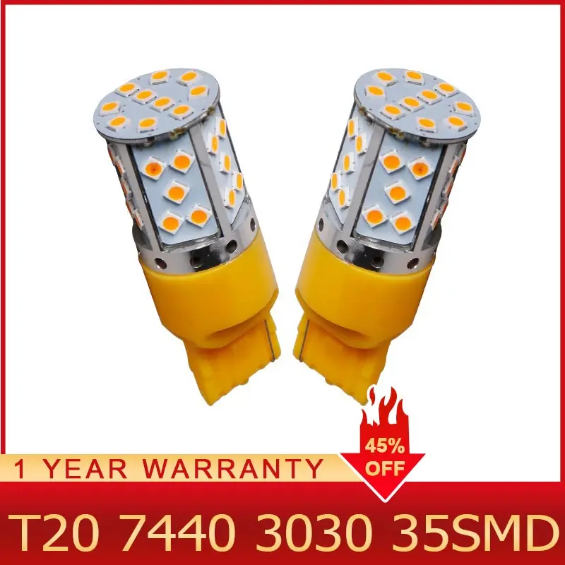Roadot T20 7440 3030 35SMD желтый ошибок поворотники лампочки для автомобилей Аксессуары