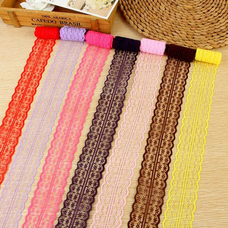 100Yds Cheap Lace Trim Lace Tape Ribbon Apparel Sewing Knit Fabric DIY Embroidered Net Fabric