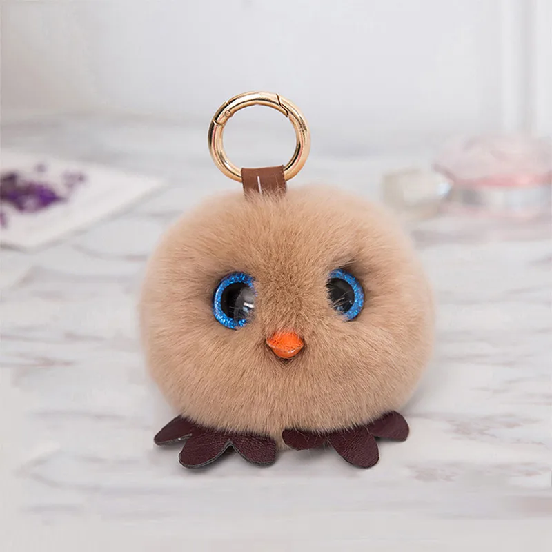 

Rex Rabbit Fluffy Fur Pom Pom Keychains Soft Rex Rabbit Fur Ball Car Keyring Pom Pom Key Chains Women Bag Pendant Jewelry