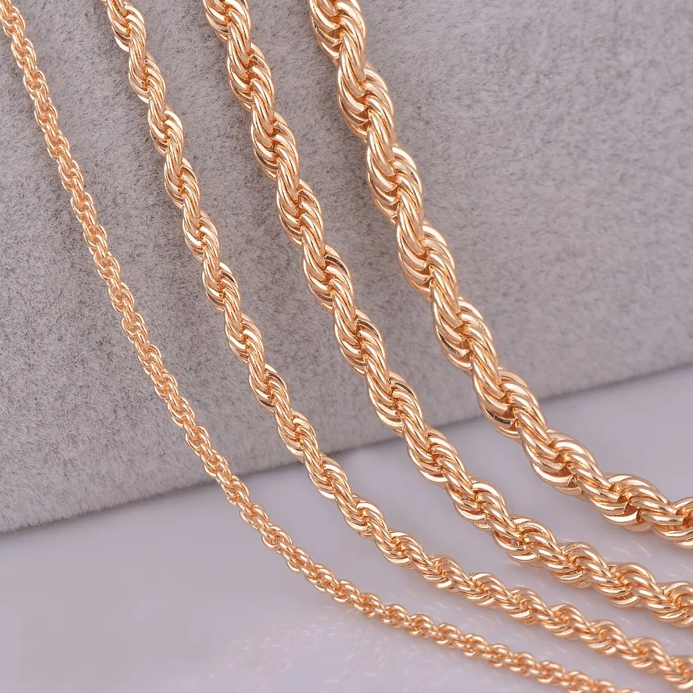 1 шт. цвет серебристый, золотой бронза черная Rope Chain, Цепочки и ожерелья для Для женщин Для мужчин personalzied длина 2 мм/3 мм/4 мм/5 мм