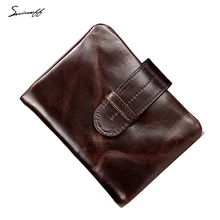 SMIRNOFF Soft Leather Vintage Wallet Men Luxury Brand Card Holder 2 Folded Purse Bag Short Hasp Multi-Card Bit Purse Male Wallet