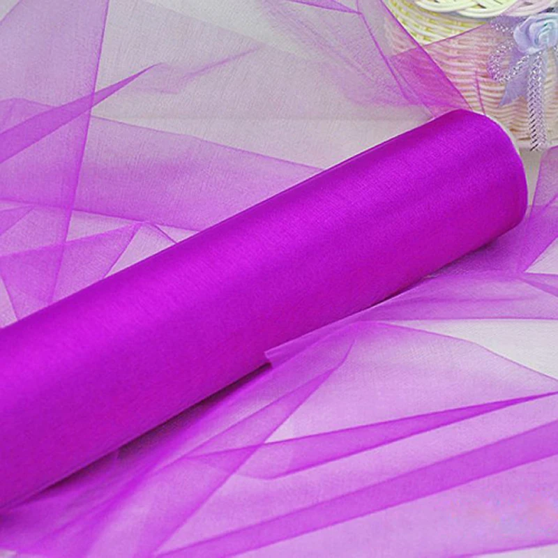 20m X 75cm Diy Organza Fabric Crystal Sheer Organza Tulle Roll