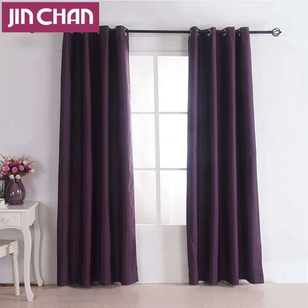 New Solid Polyester Ready Made Window Shade Blackout Curtains For