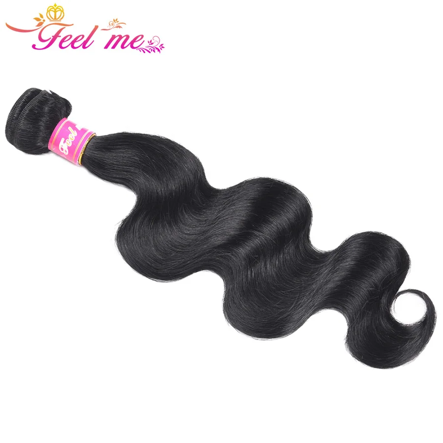 Feel Me Brazilian Body Wave Bundles Jet Black #1 Human Hair Bundles Hair Weaves 10-26inch Pre-Colored Hair Extension Non Remy Feel Me Brazilian Body Wave Bundles Jet Black #1 Human Hair Bundles Hair Weaves 10-26inch Pre-Colored Hair Extension Non Remy