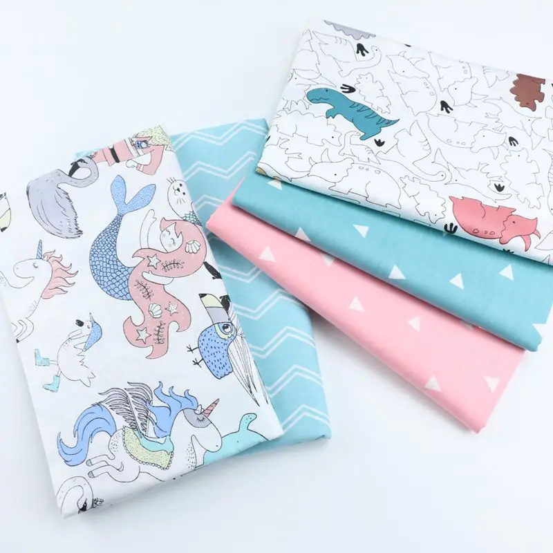 

Nordic Style cartoon dinosaur printing 100% cotton fabric children Bedding fabric DIY sewing patchwork quilting cloth