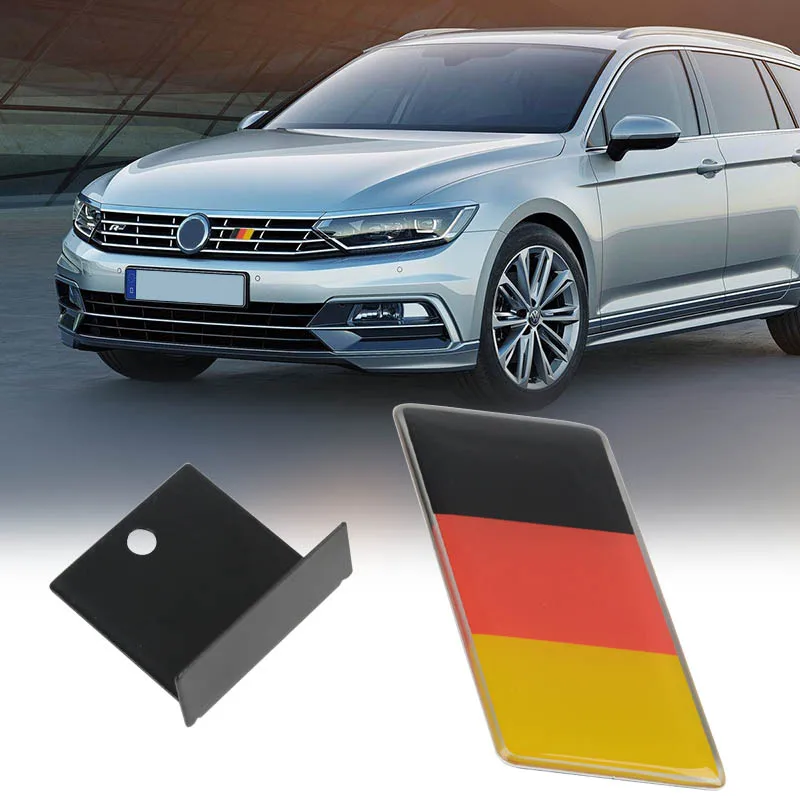 Car Styling Epoxy German Flag Logo Badge Auto Front Grill Grille Emblem