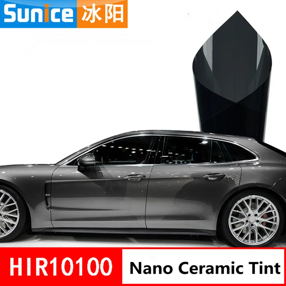 SUNICE Whosale10% VLT Nano керамическая УФ Защита от солнечных лучей оттенок взрывозащищенный теплоизоляция самоклеющиеся перегородки окна film1.52* 60 м