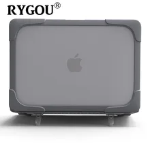 RYGOU для Macbook Air 13 11 тонкое прорезиненное покрытие чехол для Mac Book Air 11,6 13,3 дюймов [сверхмощный] Складной чехол для ноутбука с подставкой
