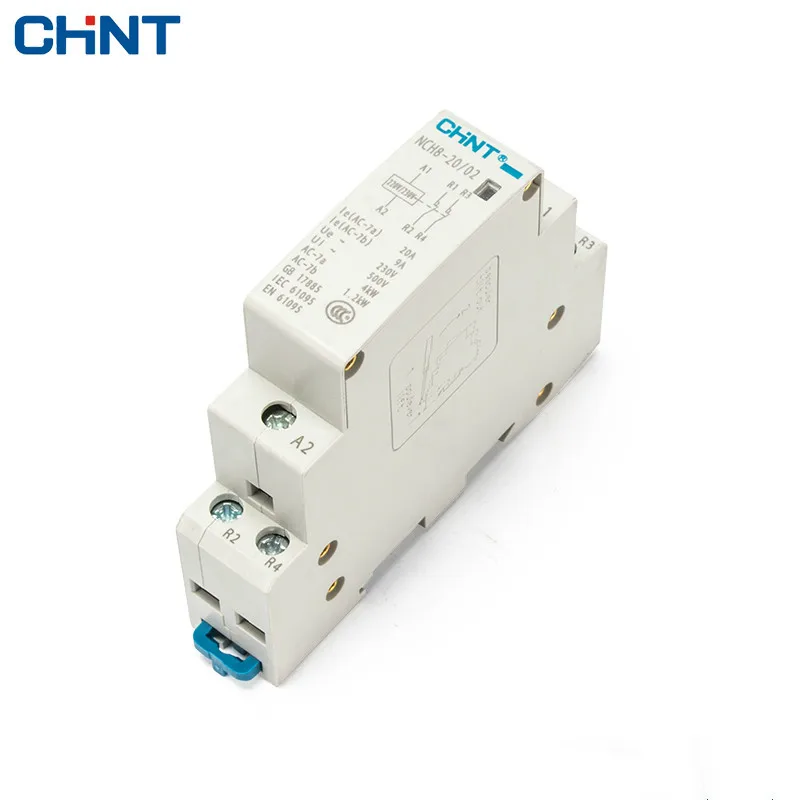 CHINT 220 В Тип направляющей NCH8-20/02 два часто закрыть 20A безопасности 2 P бытовой Малый размер однофазный контактор переменного тока