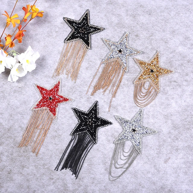 Multiple Sizes Crystal Rhinestone Star Patches For Clothing Iron On Clothes  Appliques Badge Stripes Diamond Pentagram Stickers - Patches - AliExpress