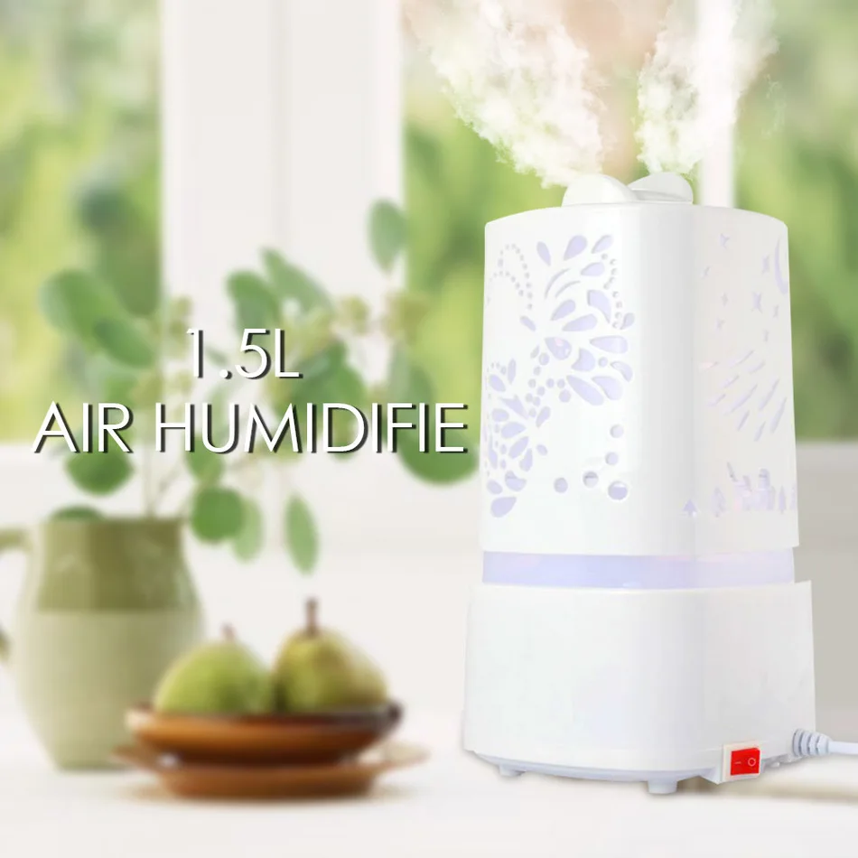 

Hot Ultrasonic Humidifier Air Aromatherapy Aroma Diffuser LED 110-240V 25W Light Carve Design Mist Maker Essential Oil Diffuser