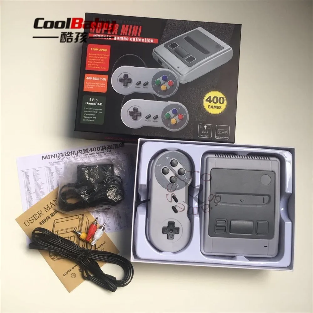 

Family TV Retro Mini Handheld Video Game Console For SNES Games With 2 Controllers Built-in 400/660 Different Classic Games