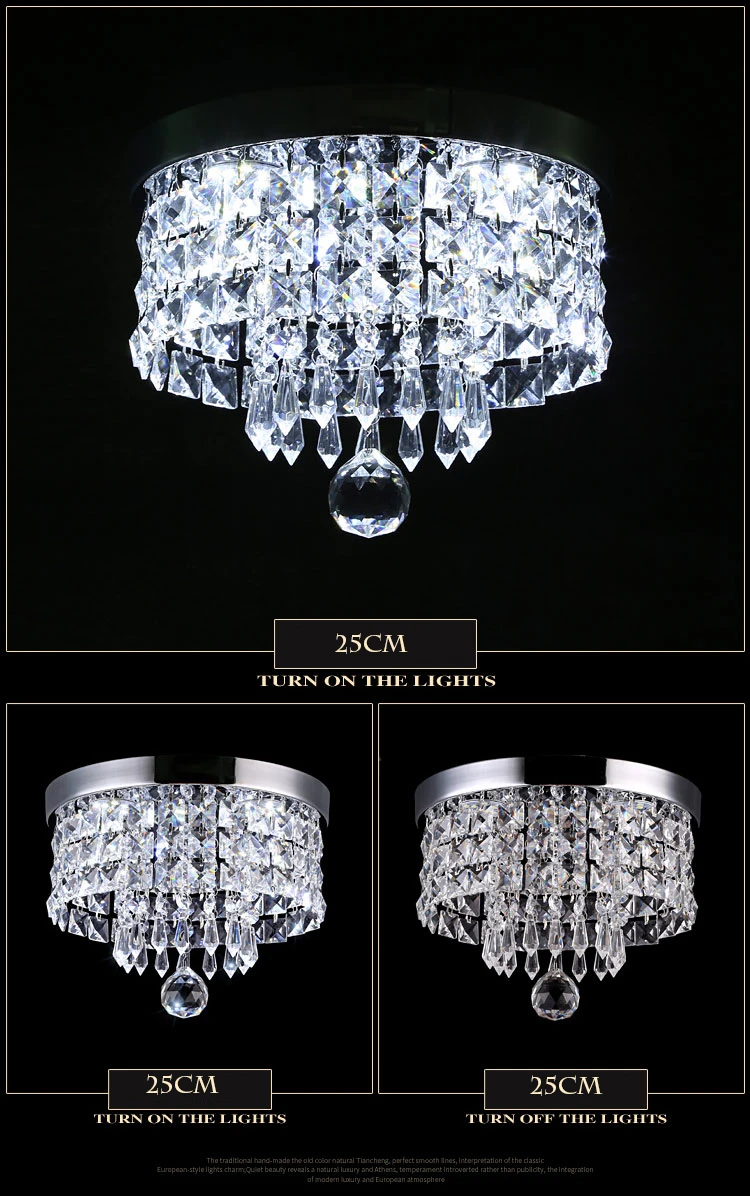 Светодиодный потолочный светильник для гостиной, поверхностный монтаж, кристалл Abajur, потолочный светильник s, хрустальная лампа, потолочный светильник AC110V 220V 240V
