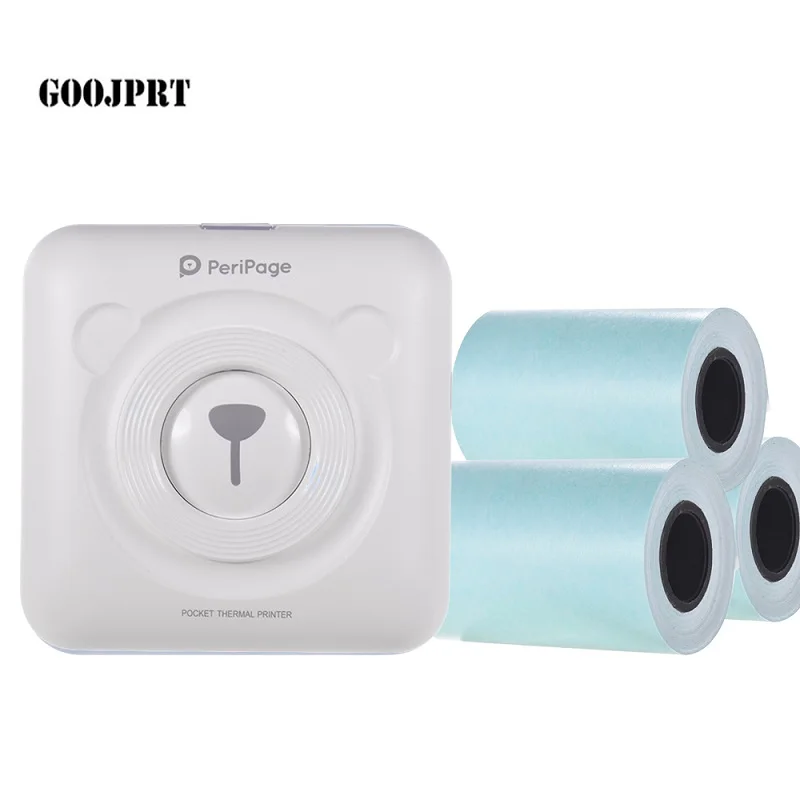 3 Rolls Sticker Pos-портативный принтер карманный мобильный тепловой Bluetooth 58 мм мини беспроводной POS Термальный фотопринтер для телефона Android iOS - Цвет: 3 Rolls Sticker