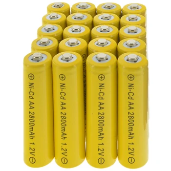 

20x AA battery 2800mAh 1.2V batteries Bulk Nickel Cadmium Rechargeable NI-Cd Yel