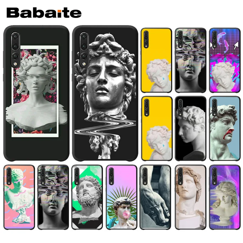 

Medusa Vaporwave Glitch Art Statue Michelangelo-david Phone Cover For huawei p20 pro p9lite nova 3i honor 8x mate20 pro funda