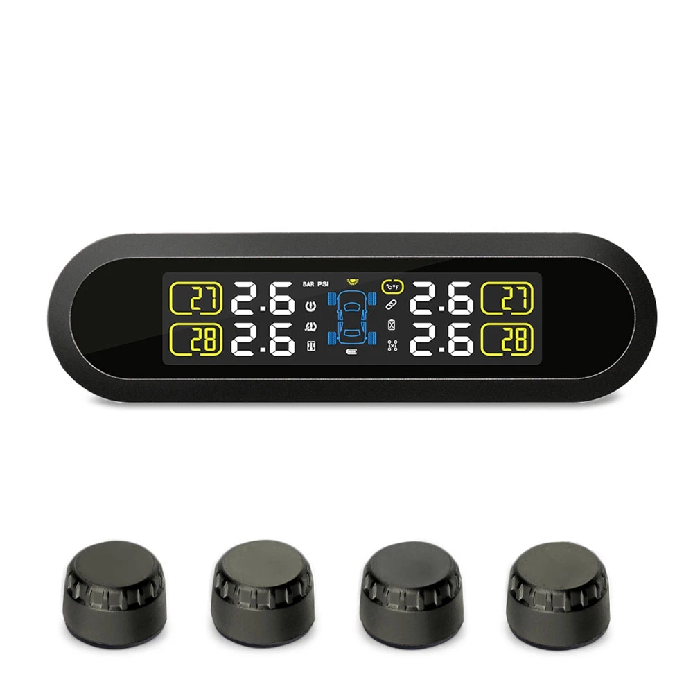 

Solar Energy Tire Pressure Temperature Monitoring System Real-time Intelligent TPMS External Sensor