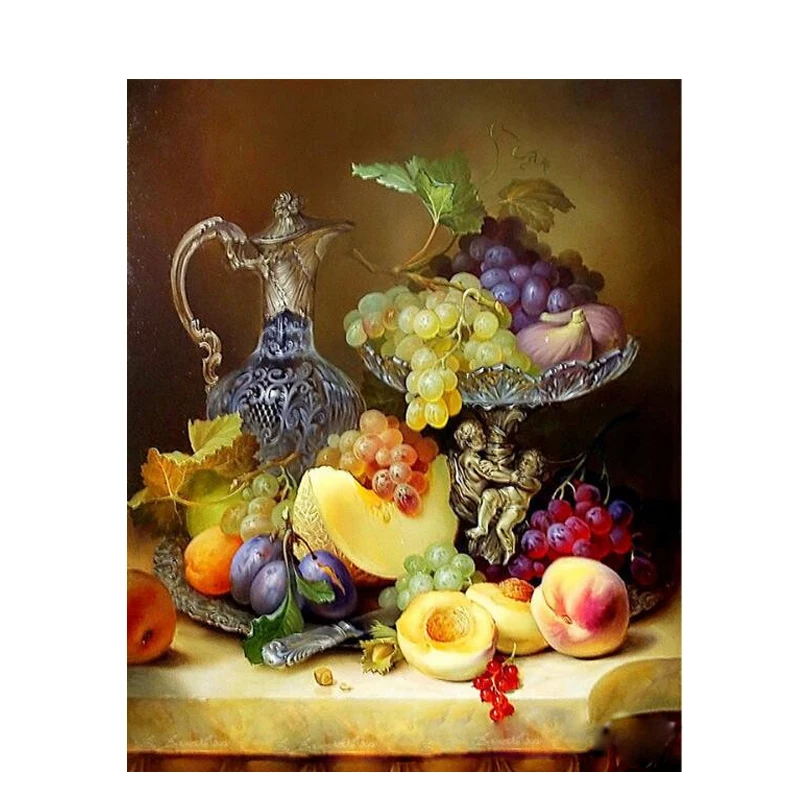 

Fruit on the Table Hand Made Paint High Quality Canvas Beautiful Painting By Numbers Surprise Gift Great Accomplishment