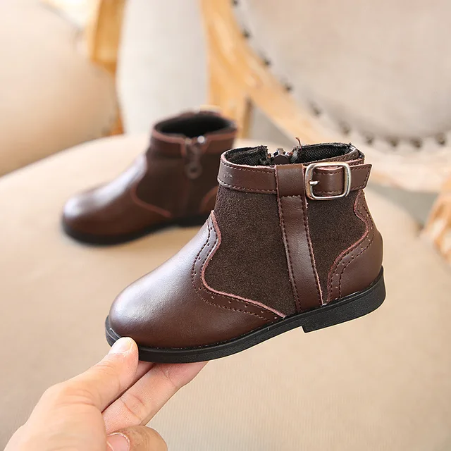 New 2018 Autumn and Winter Children Genuine Leather Boots Baby Girls