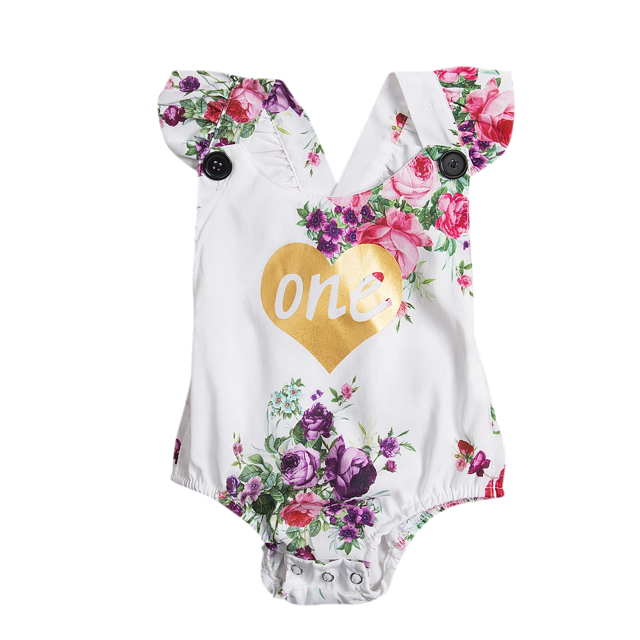 Baby Girls Floral Bodysuits Flower Sunsuit Outfit Backless Summer