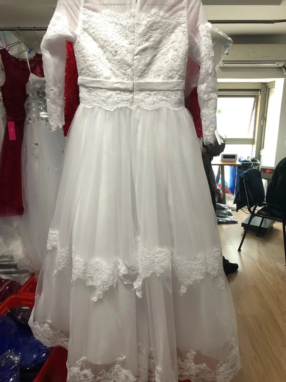 Brauty-Emily/кружевные платья принцессы с цветочным узором для девочек г., кружевное на заказ с длинными рукавами, дизайнерское платье для первого причастия с аппликацией