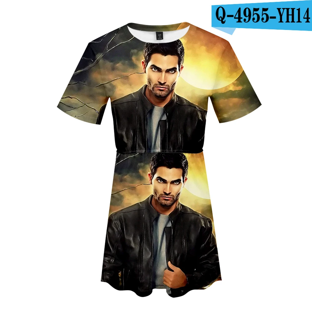 Derek hale/костюм с короткой юбкой,, 2 футболки с короткими рукавами и короткая юбка, костюм из двух предметов, высокое качество, повседневные комплекты одежды Derek hale - Цвет: H