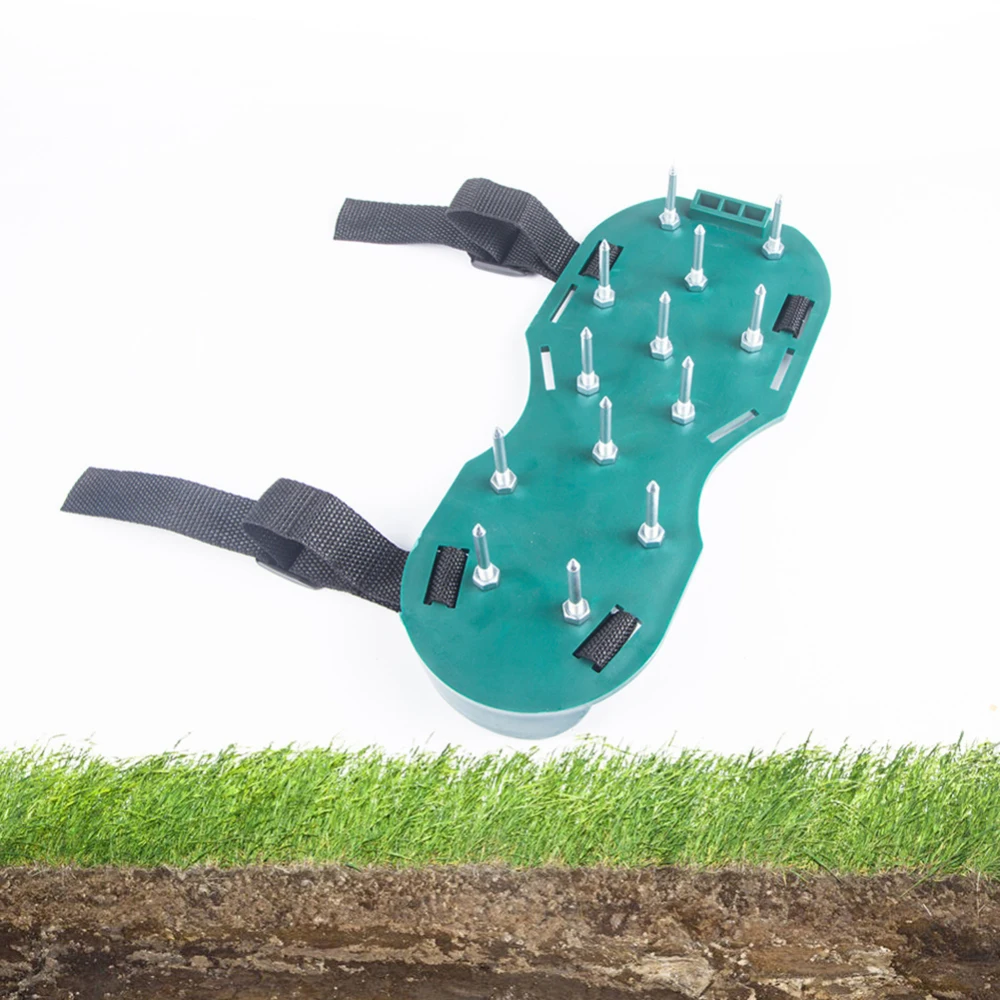 1 Pair Lawn Aerator Shoes Sandals Grass Spikes Nail Cultivator Yard Garden Tool Lawn Spikes Garden Aeration Shoes Garden Tools