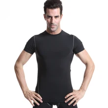 Мужская рубашка быстросохнущая компрессионная Мужская футболка с коротким рукавом Футболка для бега фитнес-плотно Теннисный футбол Джерси для спортзала Demix Sportswea