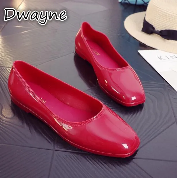 Dwayne 2018 women shoes Loafers Square Toe Ballet Flats casual shoes women Shallow flat Jelly shoes woman leather ladies shoes Women's Shoes