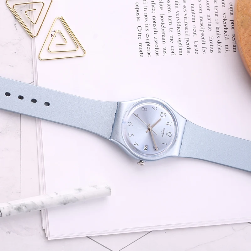 Swatch часы классический цвет пароль серии свежий синий кварцевые мужские и женские